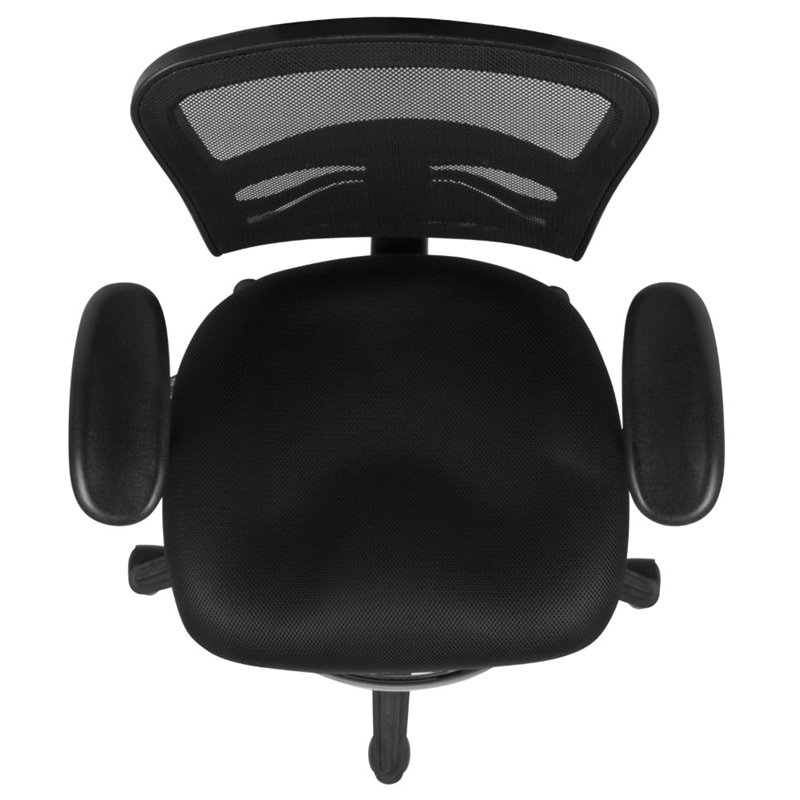 Flash Furniture Contemporary Mid Back Mesh Drafting Stool in Black