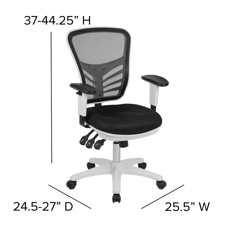 Flash Furniture Mid Back Executive Mesh Office Swivel Chair in Black and White