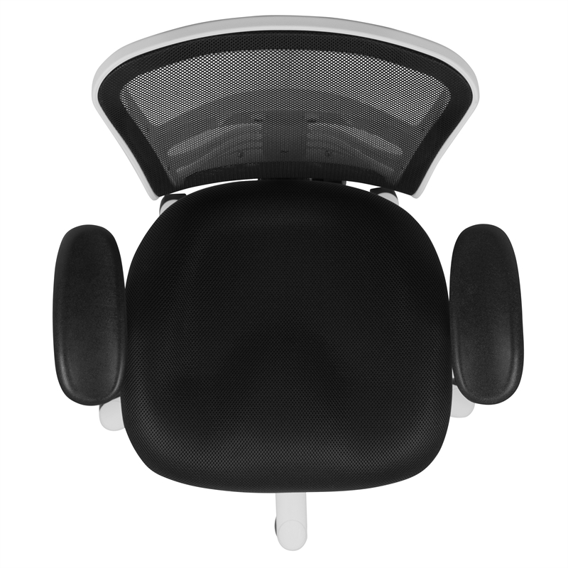 Flash Furniture Mid Back Executive Mesh Office Swivel Chair in Black and White
