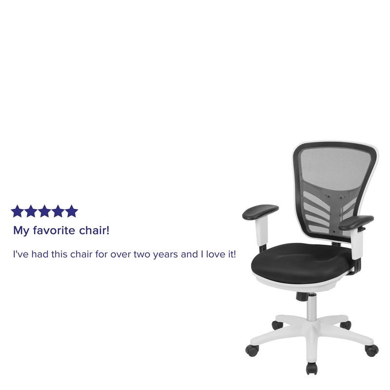 Flash Furniture Mid Back Executive Mesh Office Swivel Chair in Black and White