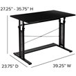 Flash Furniture Laminate Top Pedestal Base Standing Desk in Black