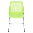 Flash Furniture Hercules Perforated Plastic Sled Base Stacking Chair in Green