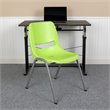 Flash Furniture Plastic Stack Chair In Green