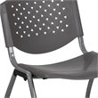 Flash Furniture Plastic Textured Stacking Chair in Gray