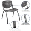 Flash Furniture Plastic Textured Stacking Chair in Gray