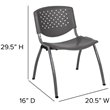 Flash Furniture Plastic Textured Stacking Chair in Gray