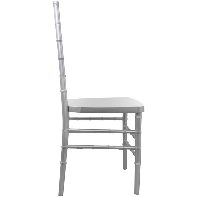 Flash Furniture Advantage Traditional Resin Chiavari Stacking Chair in Silver