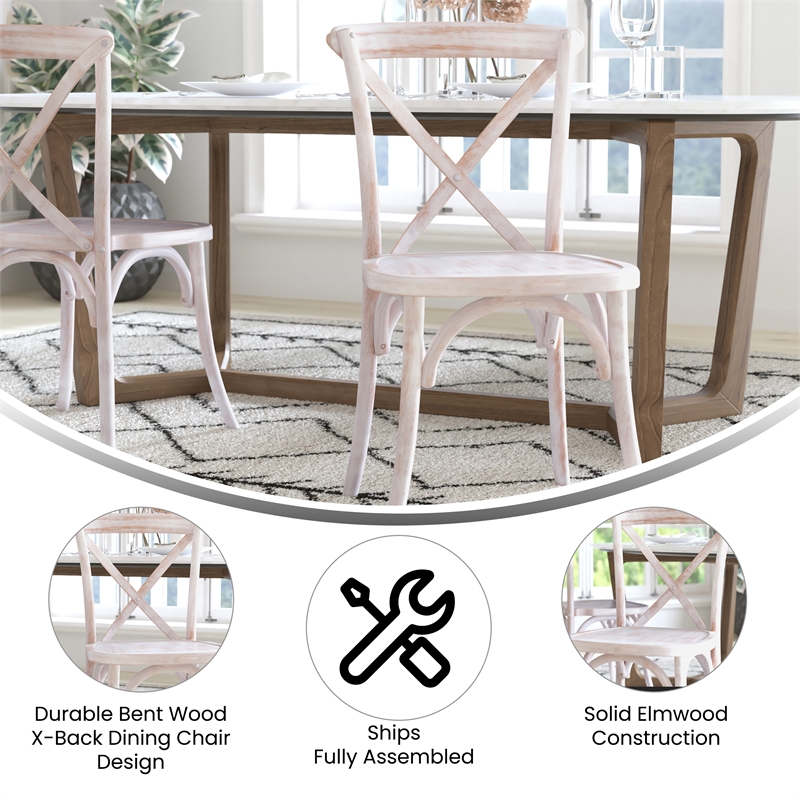 Flash Furniture Advantage X-Back Chair In Lime Wash