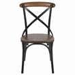 Flash Furniture Advantage X Metal Wood Stacking Side Chair in Black Fruitwood