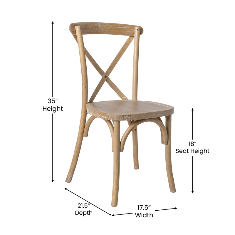 Flash Furniture Advantage X-Back Chair In Natural White Grain