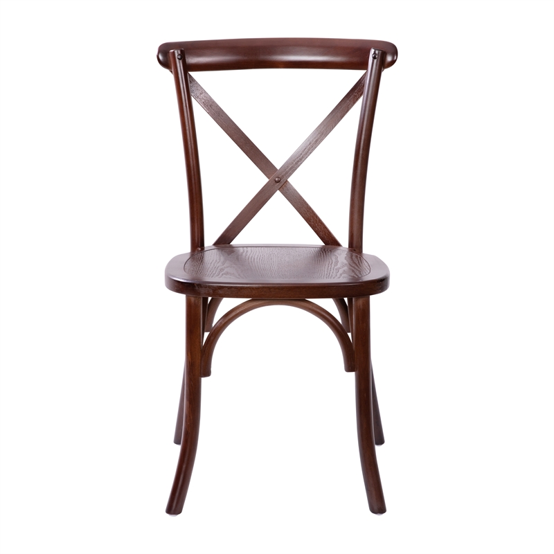Flash Furniture Advantage X-Back Chair In Walnut