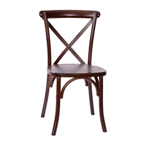 Flash Furniture Advantage X-Back Chair In Walnut