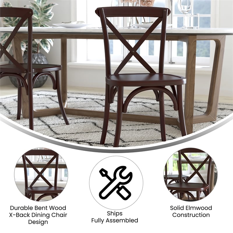Flash Furniture Advantage X-Back Chair In Walnut