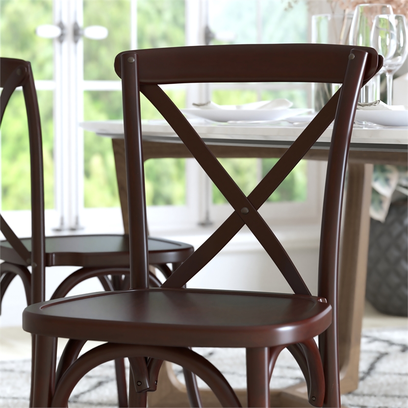 Flash Furniture Advantage X-Back Chair In Walnut