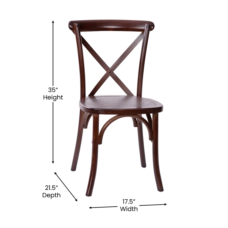 Flash Furniture Advantage X-Back Chair In Walnut