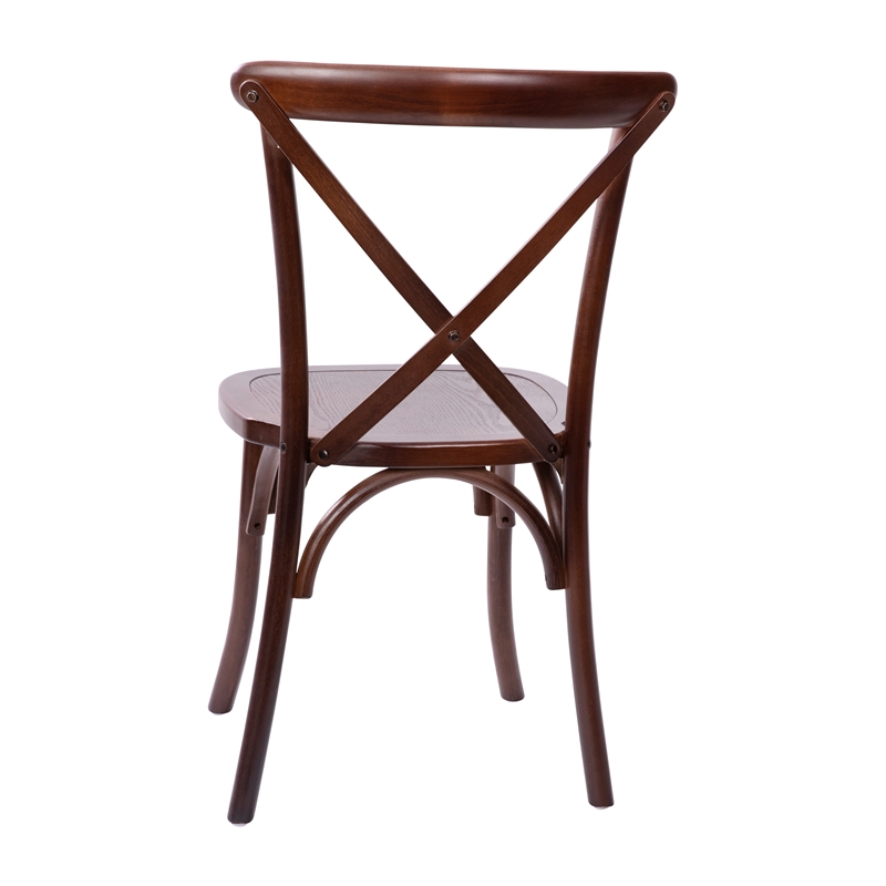 Flash Furniture Advantage X-Back Chair In Walnut