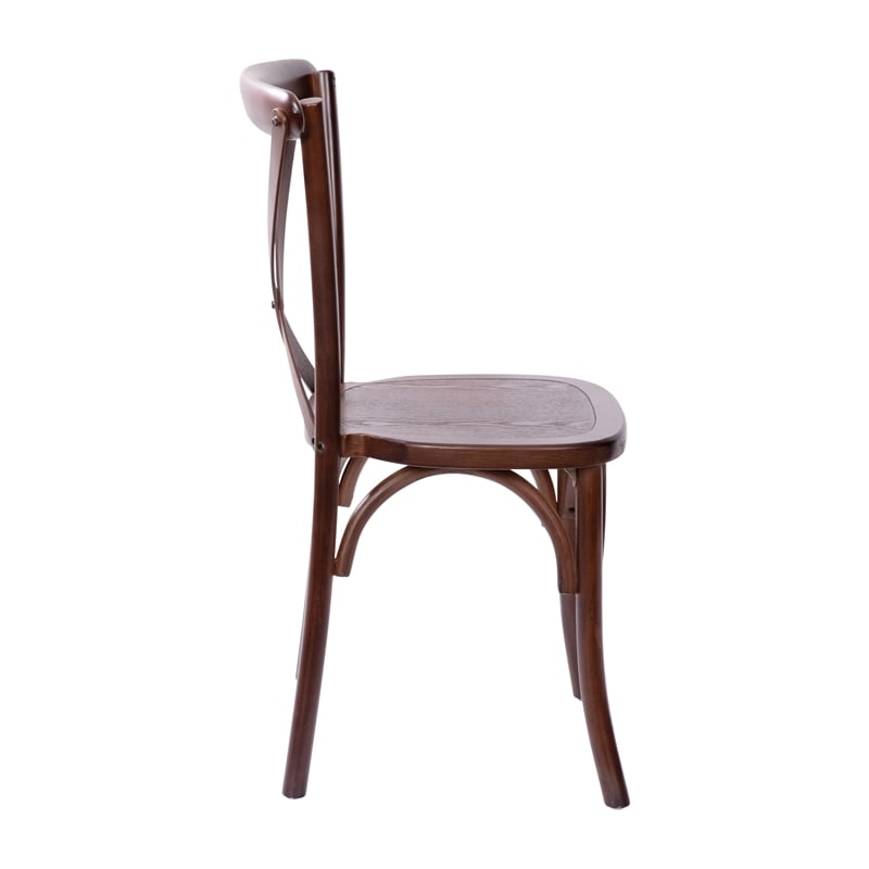 Flash Furniture Advantage X-Back Chair In Walnut