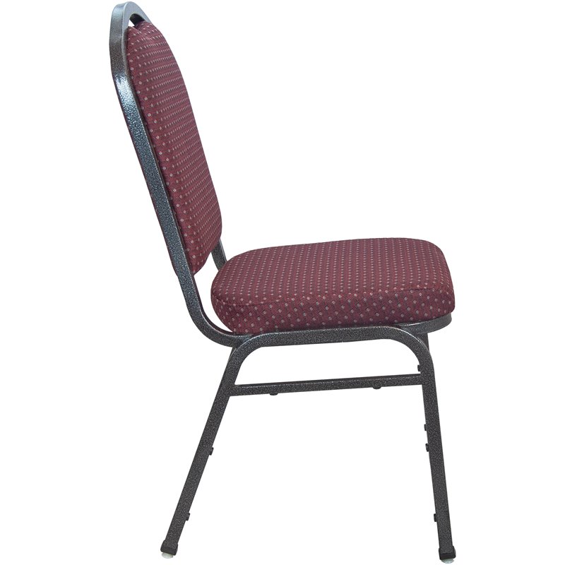 Flash Furniture Advantage Crown Back Banquet Chair in Burgundy and Silver Vein