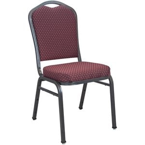 Flash Furniture Advantage Crown Back Banquet Chair in Burgundy and Silver Vein