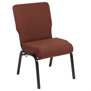 Flash Furniture Advantage 20.5&quot Fabric Church Chair in Cinnamon and Gold Vein
