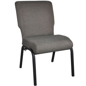 Flash Furniture Advantage 20.5&quot Fabric Church Chair in Fossil and Black