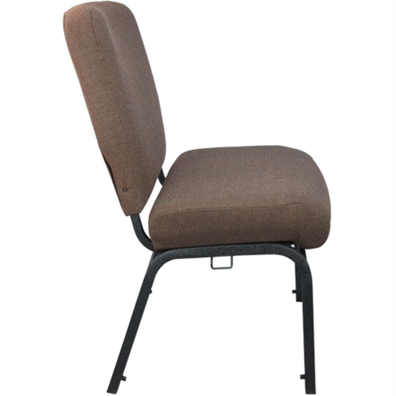 Flash Furniture Advantage Signature Elite Fabric Church Chair in Java and Black