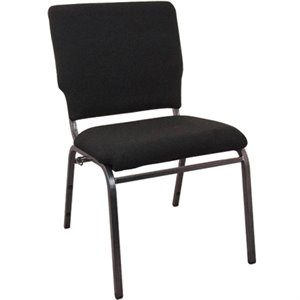 Flash Furniture 18.5&quot Multipurpose Fabric Church Chair in Black and Silver Vein
