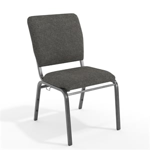 Flash Furniture 18.5&quot Multipurpose Fabric Church Chair in Charcoal and Silver