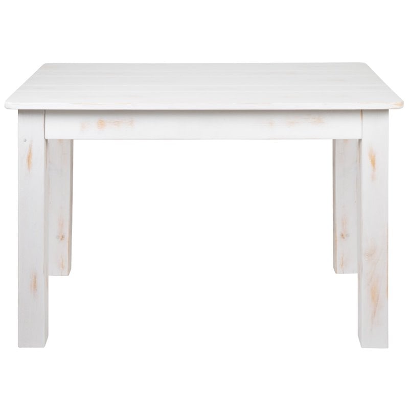 Flash Furniture 46X30 Rustic Farm Table In Antique Rustic White