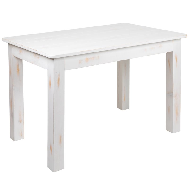 Flash Furniture 46X30 Rustic Farm Table In Antique Rustic White