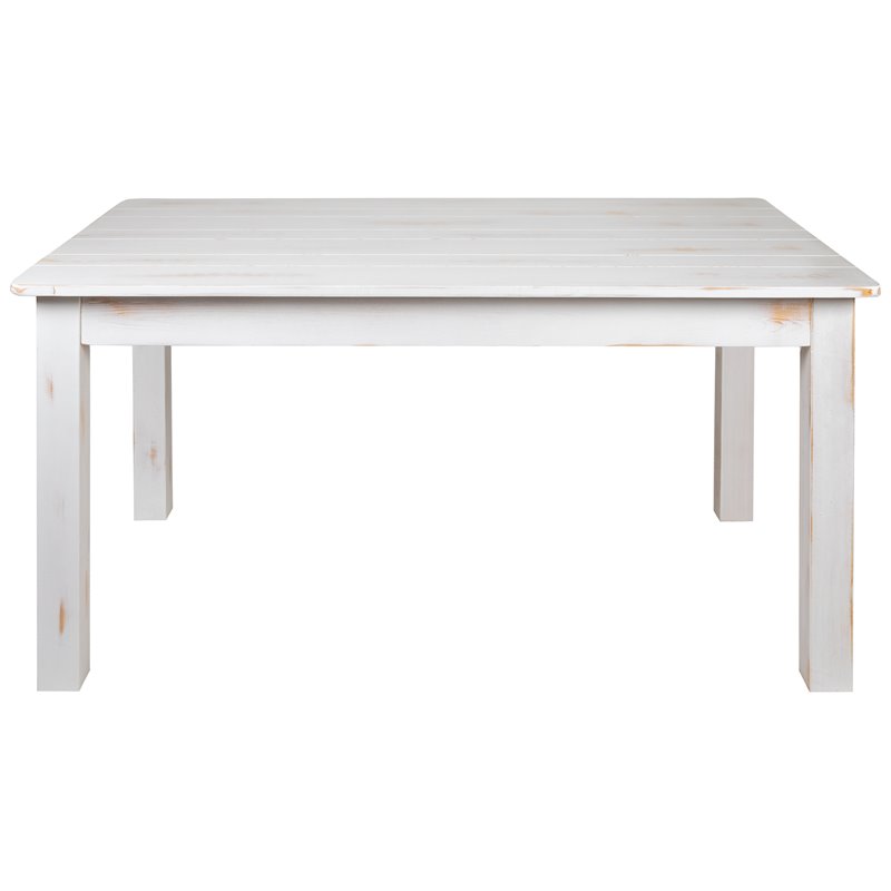 Flash Furniture 60X38 Rustic Farm Table In Antique Rustic White