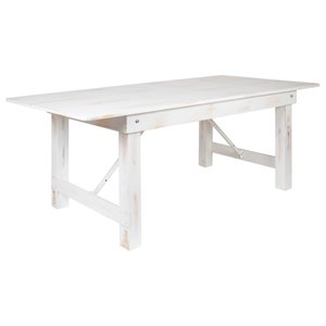Flash Furniture 7'X40&quot Folding Farm Table In Antique Rustic White