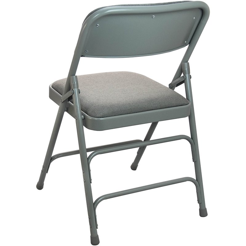 Flash Furniture Advantage Fabric Padded Metal Folding Chair in Gray