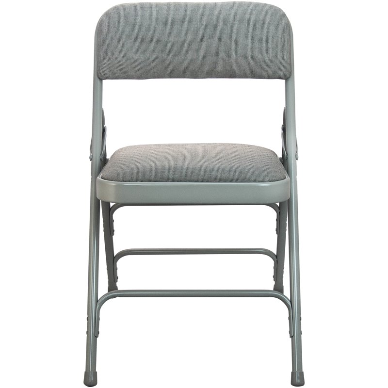 Flash Furniture Advantage Fabric Padded Metal Folding Chair in Gray