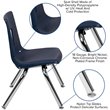 Flash Furniture Advantage Student Stack School Chair - 12-Inch In Navy