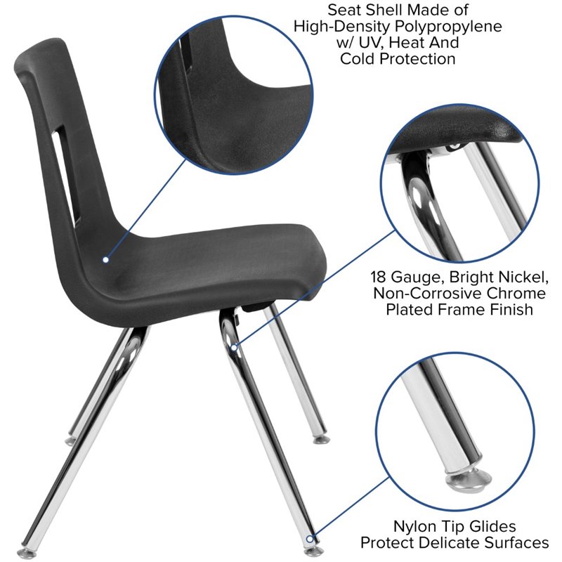 Flash Furniture 16In. Student Stack Chair In Black