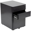 Flash Furniture 3 Drawer Smooth Modern Mobile File Cabinet in Black