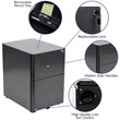 Flash Furniture 3 Drawer Smooth Modern Mobile File Cabinet in Black