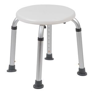 Flash Furniture Hercules 18&quot Round Adjustable Bath and Shower Stool in White