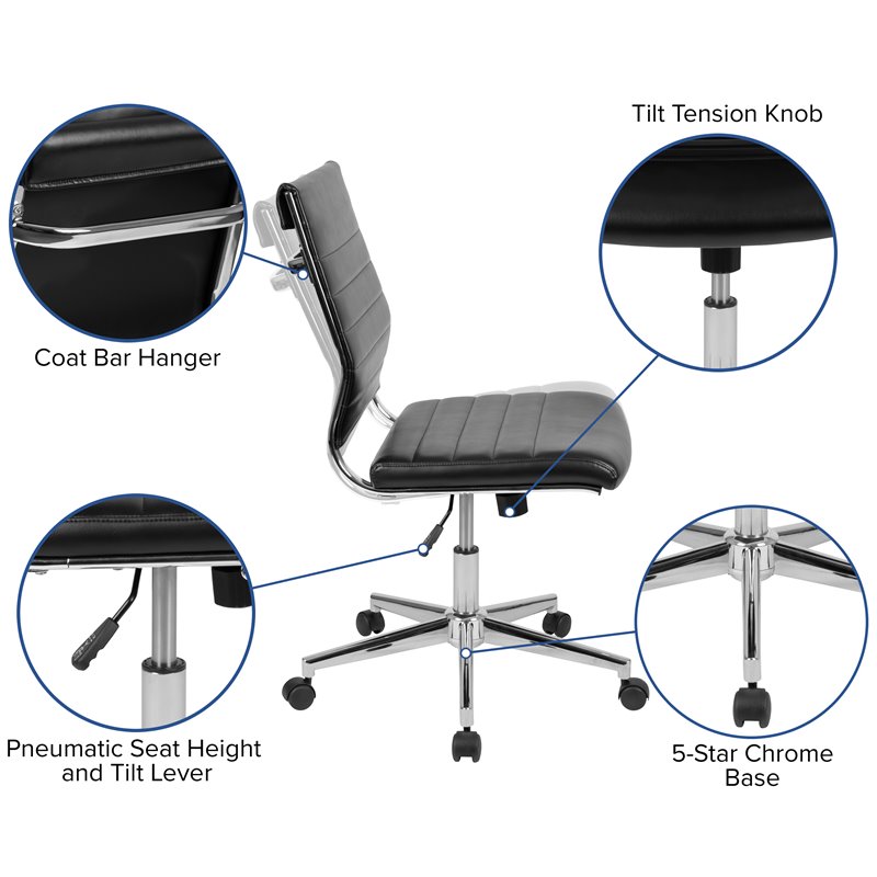 Flash Furniture Leathersoft Executive Office Chair in Black
