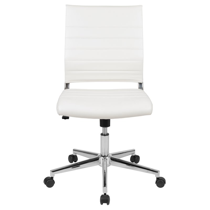 Flash Furniture Leathersoft Executive Office Chair in White