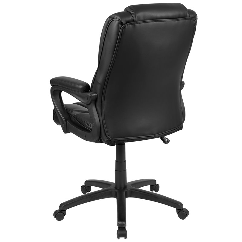 Flash Furniture Big and Tall Ergonomic Leather Chair in Black