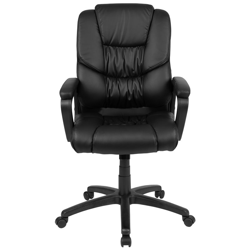 Flash Furniture Big and Tall Ergonomic Leather Chair in Black