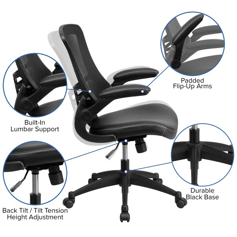 Flash Furniture 3 Piece Work from Home Office Desk Set in Black
