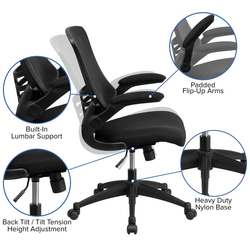 Flash Furniture 3 Piece Work from Home Office Desk Set in Black