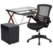 Flash Furniture 3 Piece Work from Home Office Desk Set in Black