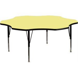 Flash Furniture 26&quot x 60&quot Flower Thermal Fused Top Activity Table in Yellow