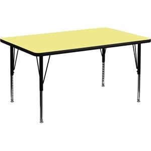 Flash Furniture 26&quot x 30&quot X 48&quot Thermal Fused Top Activity Table in Yellow