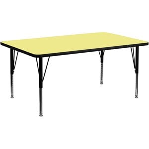 Flash Furniture 26&quot x 30&quot X 72&quot Thermal Fused Top Activity Table in Yellow