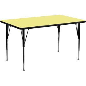 Flash Furniture 31&quot x 30&quot X 72&quot Thermal Fused Top Activity Table in Yellow